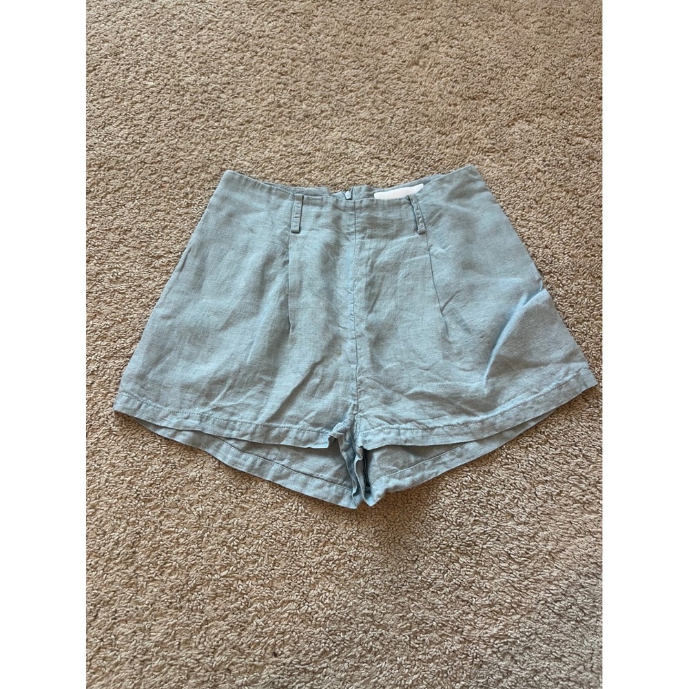 Bondi Born 100% Linen‎ mini shorts blue Size Medium